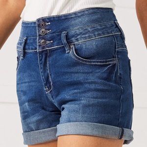 Suzanne Betro Denim Shorts Dark Wash